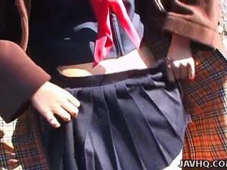 Shy Japanese Coed exhibs and fucked outdoor