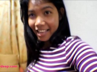 10 Weeks Pregnant Thai Teen Heather Deep gives blowjob and gets cum in mouth and swallows