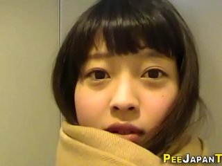 Cute japanese teen pees